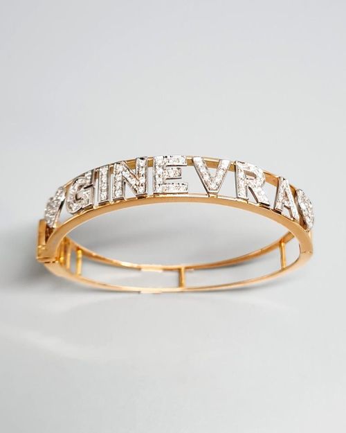 Bracciale personalizzato in oro 750% con nome e diamanti