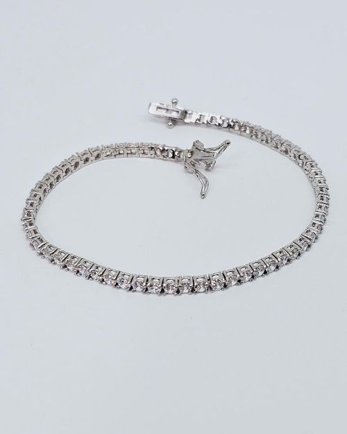 Bracciale tennis 16cm in argento 925% zirconi 2,5