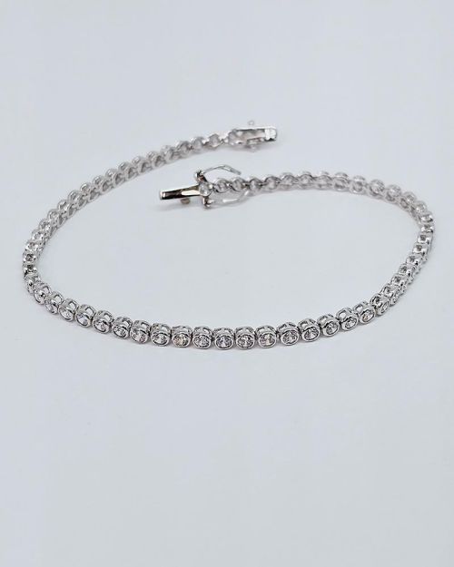 Bracciale tennis 21cm in argento 925% a cipolline 2,5mm