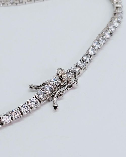 Bracciale tennis 16cm in argento 925% zirconi 2,5