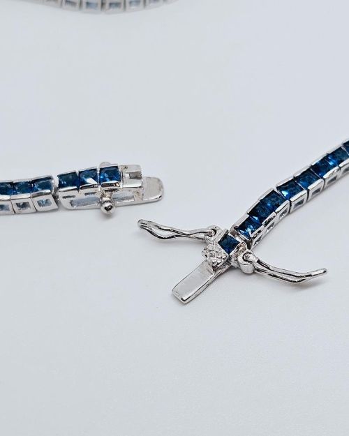 Bracciale tennis in argento 925% blu