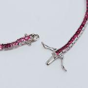 Bracciale tennis 18cm in argento 925% fuxia 2,5mm