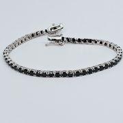 Bracciale tennis in argento 925% con zirconi neri