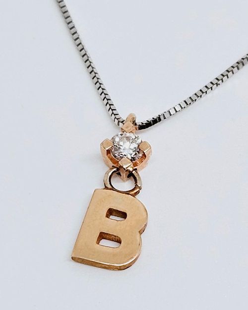 Collana personalizzata in oro 750% con Diamante