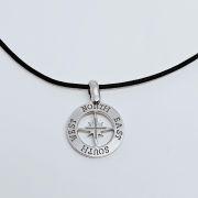 Collana uomo argento 925% con rosa dei venti