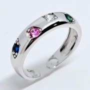 Anello donna in argento 925% con zirconi colorati